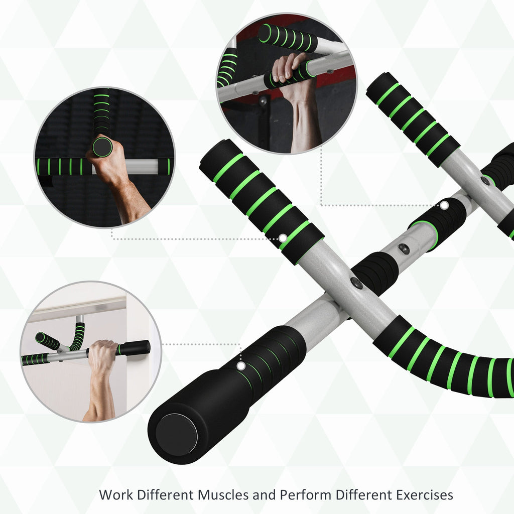 Pull-Up Bar for Doorway, Home Fitness Door Horizontal Bar Push up Bar for Indoor Gym Upper Body Workout, Green-4