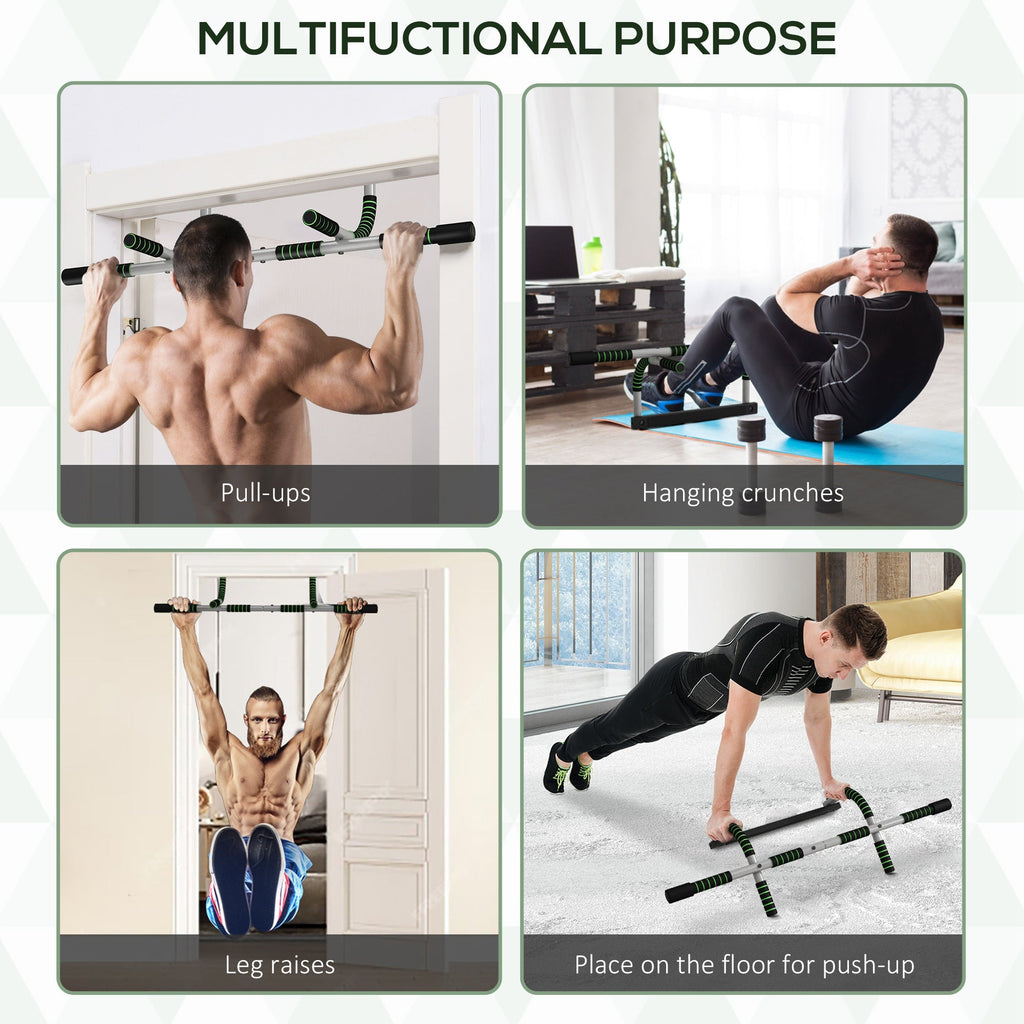 Pull-Up Bar for Doorway, Home Fitness Door Horizontal Bar Push up Bar for Indoor Gym Upper Body Workout, Green-3
